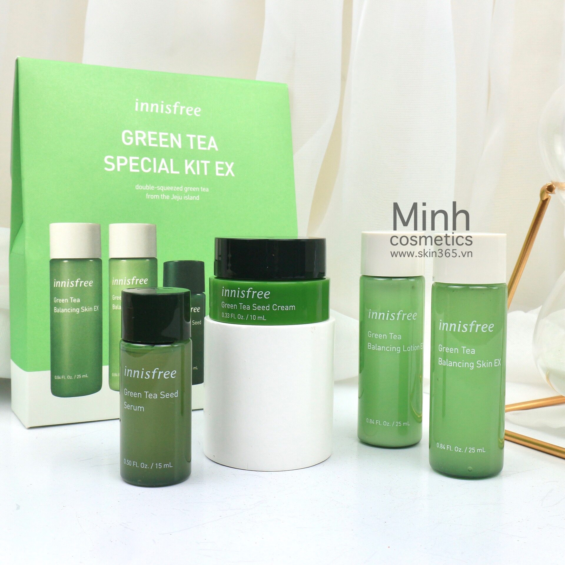 [4 items] Bộ Dưỡng Da Trà Xanh Innisfree Green Tea Special Kit EX 2019 Edition - Skin365