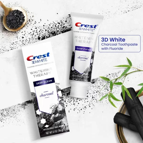 Crest Charcoal Toothpaste Rich Foam Charcoal Deep Clean Therapy Fresh Breath 3D Gentle White Tooth Paste.jpg Q90.jpg